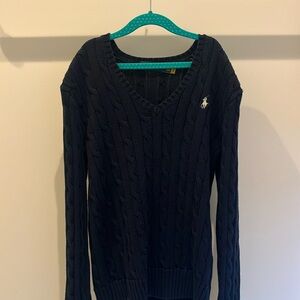 Ralph Lauren - Navy V-Neck Sweater - S